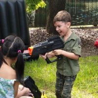 boy with a fun tagger