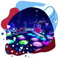 kids playing with dance circles