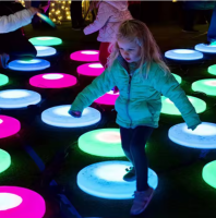 girl plays with dance circles