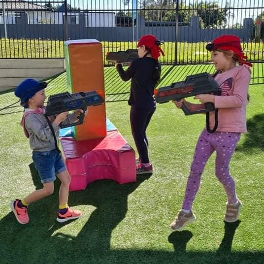 laser tag in the forest 